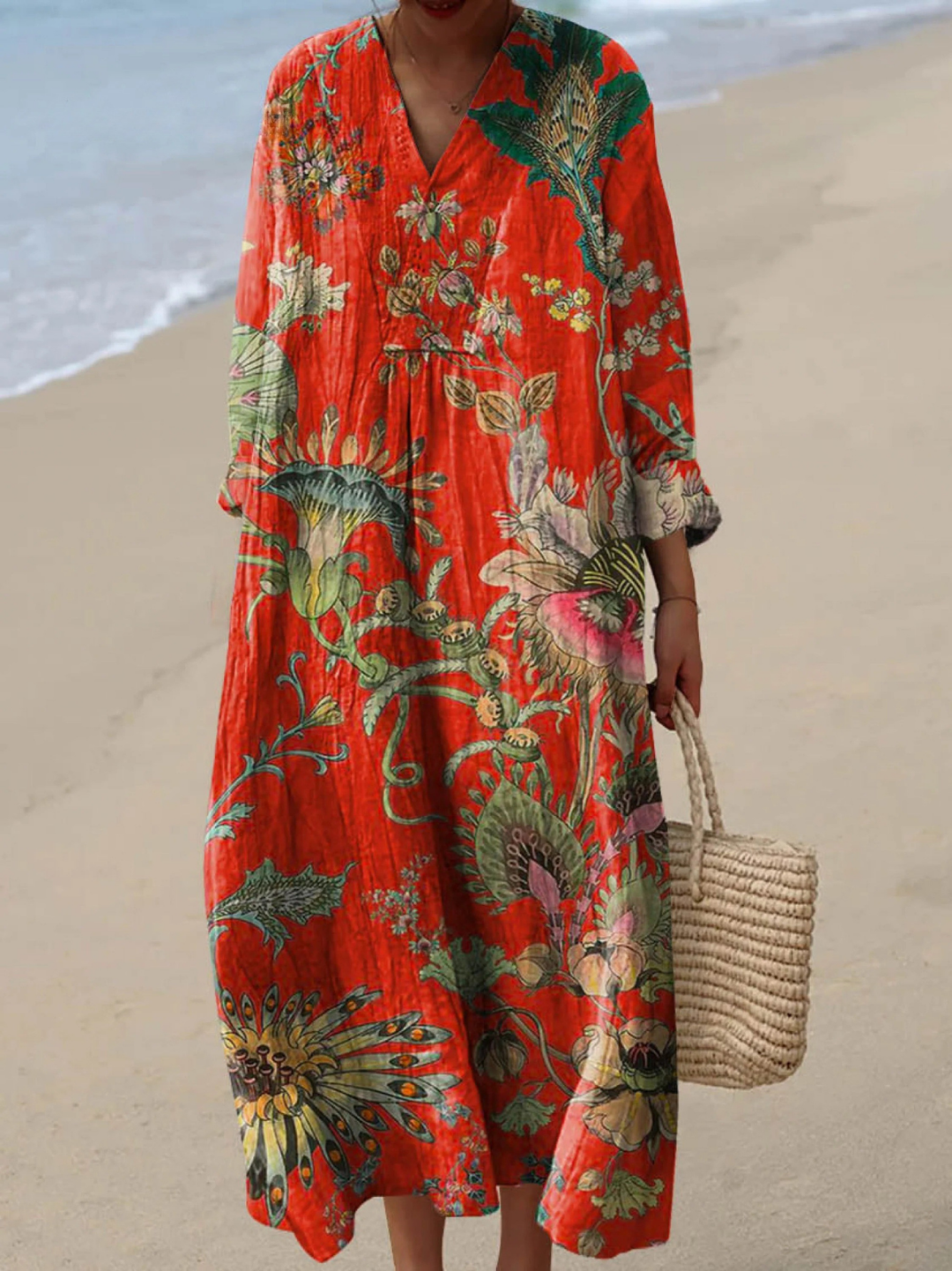 Serena | Luchtige zomerjurk met lange mouwen