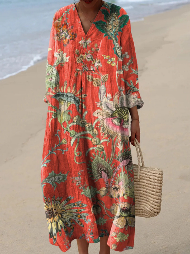 Serena | Luchtige zomerjurk met lange mouwen