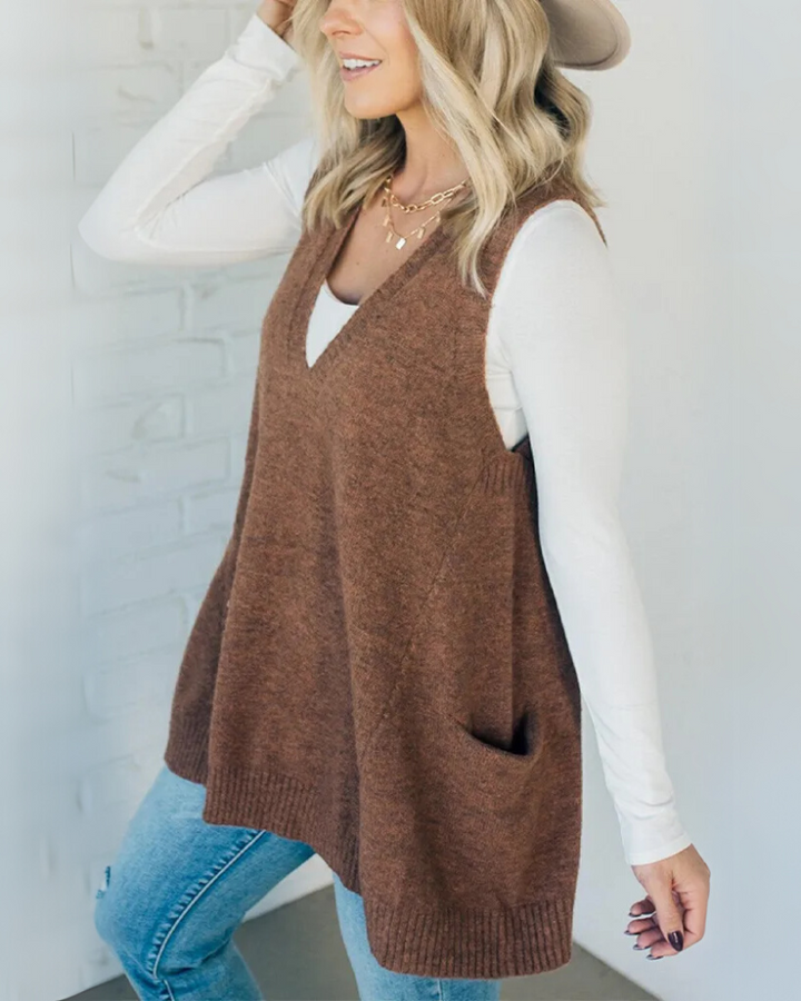 Arola | Mouwloze cardigan met ruime pasvorm
