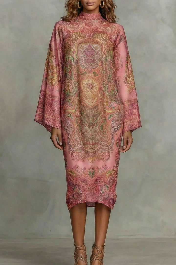 Marélienne – Baroque Floral Print – Midi Kimono Dress