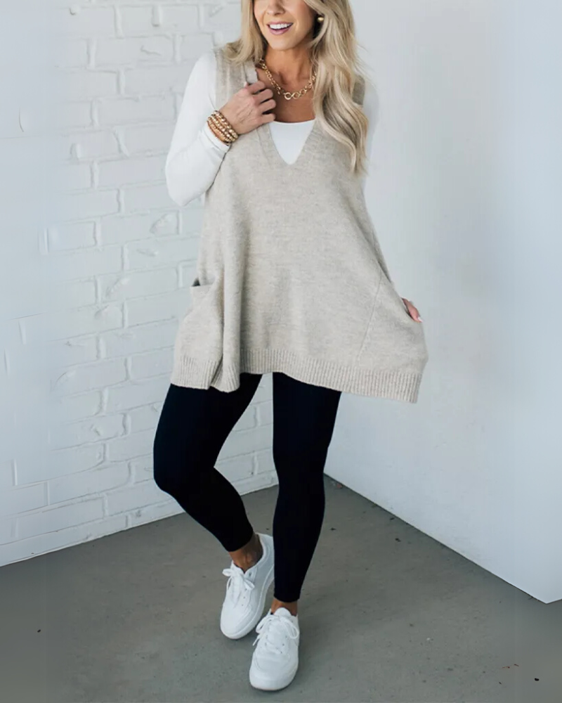 Arola | Mouwloze cardigan met ruime pasvorm