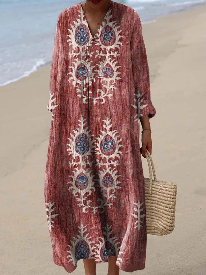 Karina | Luchtige zomerjurk met lange mouwen