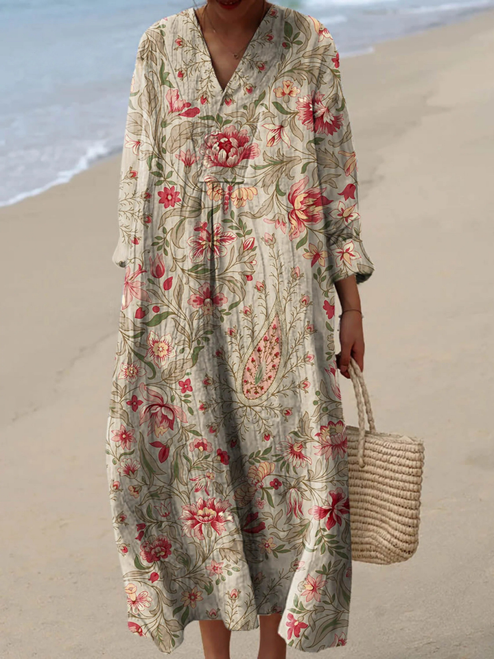 Soraya | Luchtige zomerjurk met lange mouwen