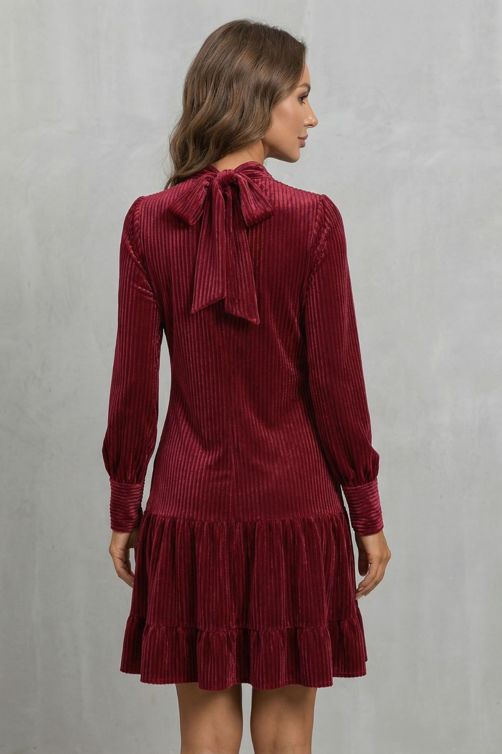 Valeriane – Strikdetail – Zachte Corduroy Mini-jurk