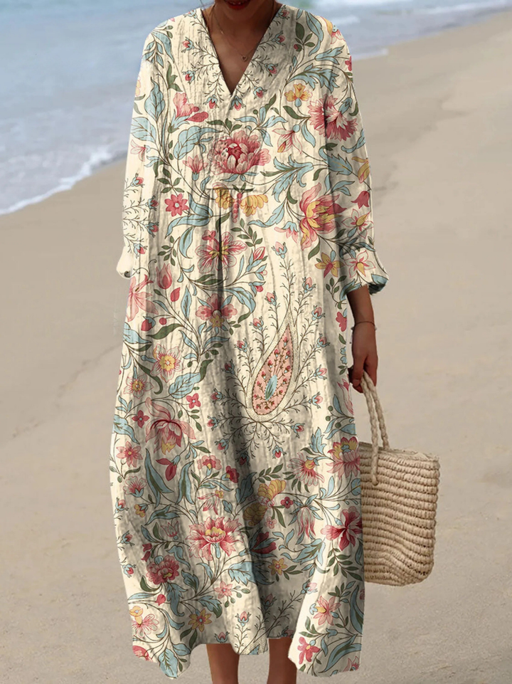 Soraya | Luchtige zomerjurk met lange mouwen