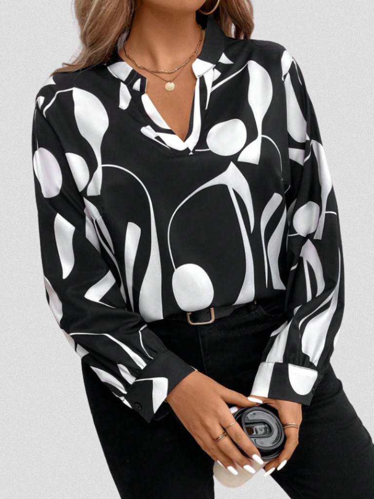 Lyra | Satijnen blouse met print