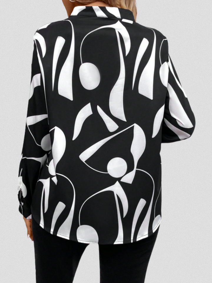 Lyra | Satijnen blouse met print