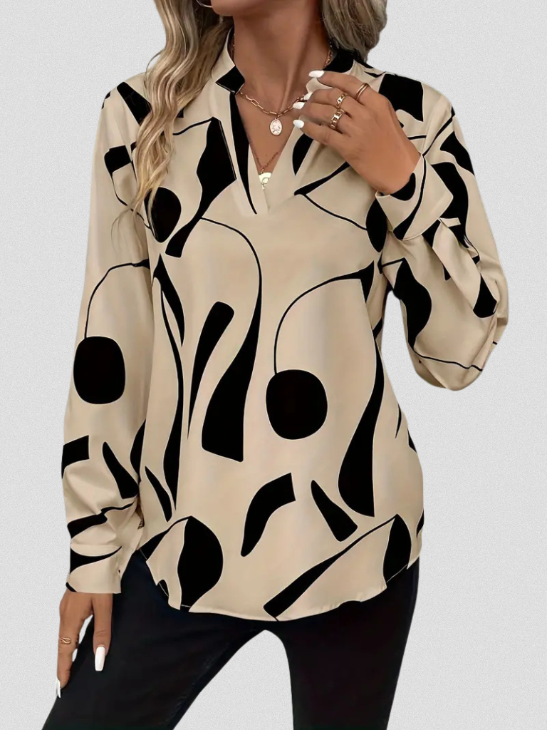 Lyra | Satijnen blouse met print