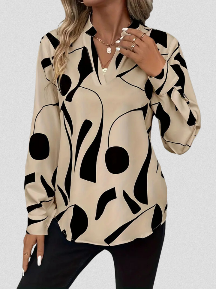 Lyra | Satijnen blouse met print