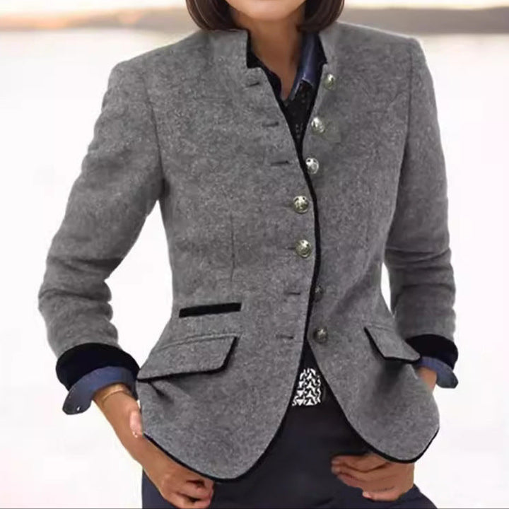 Joanna | Klassieke wollook blazer met verfijnde details