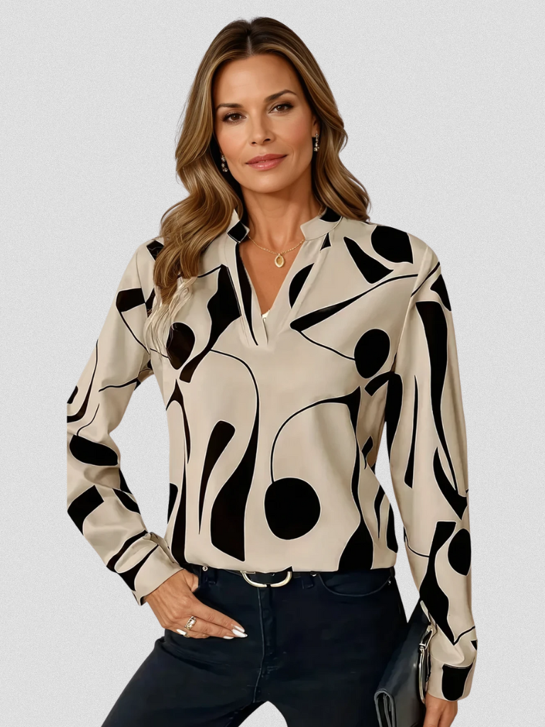 Lyra | Satijnen blouse met print