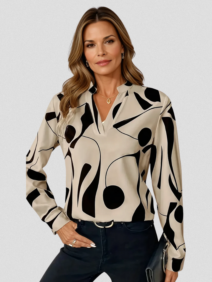 Lyra | Satijnen blouse met print