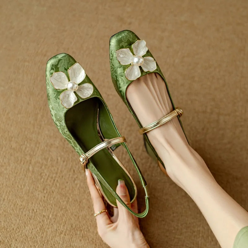 Eloise - Elegante Mary Janes met Bloemmotief