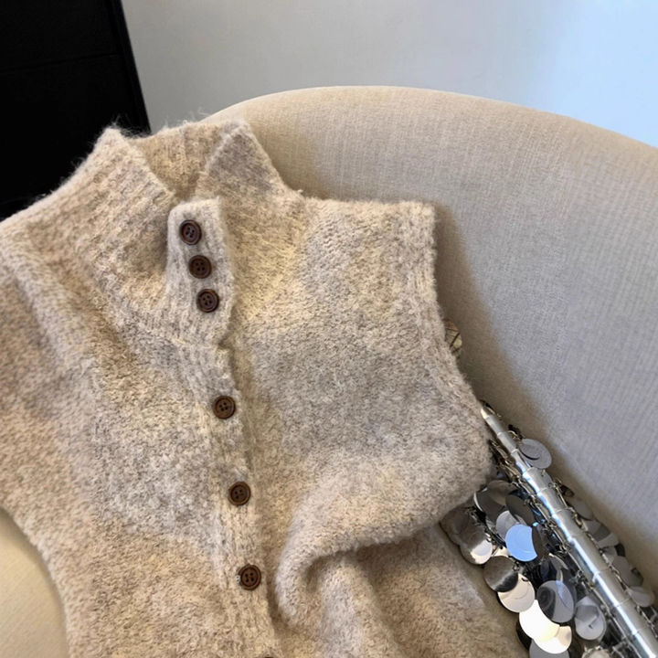 Ingrid | Mouwloze cardigan met zachte structuur
