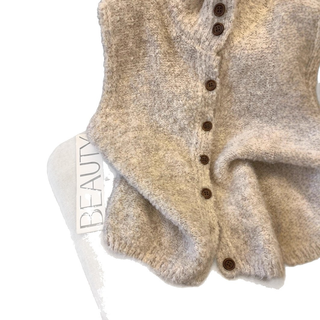 Ingrid | Mouwloze cardigan met zachte structuur